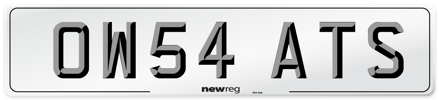 OW54 ATS Number Plate from New Reg